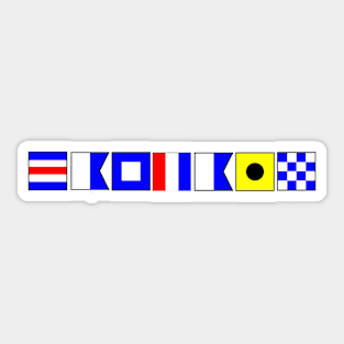 CAPTAIN SPELT IN NAUTICAL FLAGS Sticker